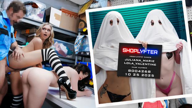 Shoplyfter 25 10 25 Lola Valentine And Juliana Marie Case No. 8004268 – Their Ghost Sheets Won’t Hide Their Tits Much Longer