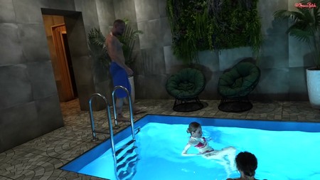 Hes a Lucky Guy He Fucks a Hot MILF and a Cute 18 year old Girl in a Sauna